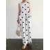 Sleeveless Pocket Polka Dot Round Neck Maxi Dress