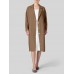 Women 100  Cotton Raglan Back Fork Solid Lapel Trench Cardigan