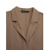 Women 100  Cotton Raglan Back Fork Solid Lapel Trench Cardigan