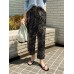 Women 100  Cotton Plants And Flowers Printing Maxi Length Pants