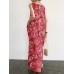 Sleeveless Print Pocket Round Neck Pattern Figure Maxi Dress