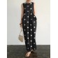 Sleeveless Pocket Polka Dot Round Neck Maxi Dress