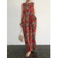 Pocket Floral Print Round Neck Sleeveless Maxi Dress